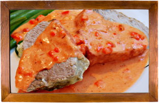 Recette Rôti porc coulis poivron